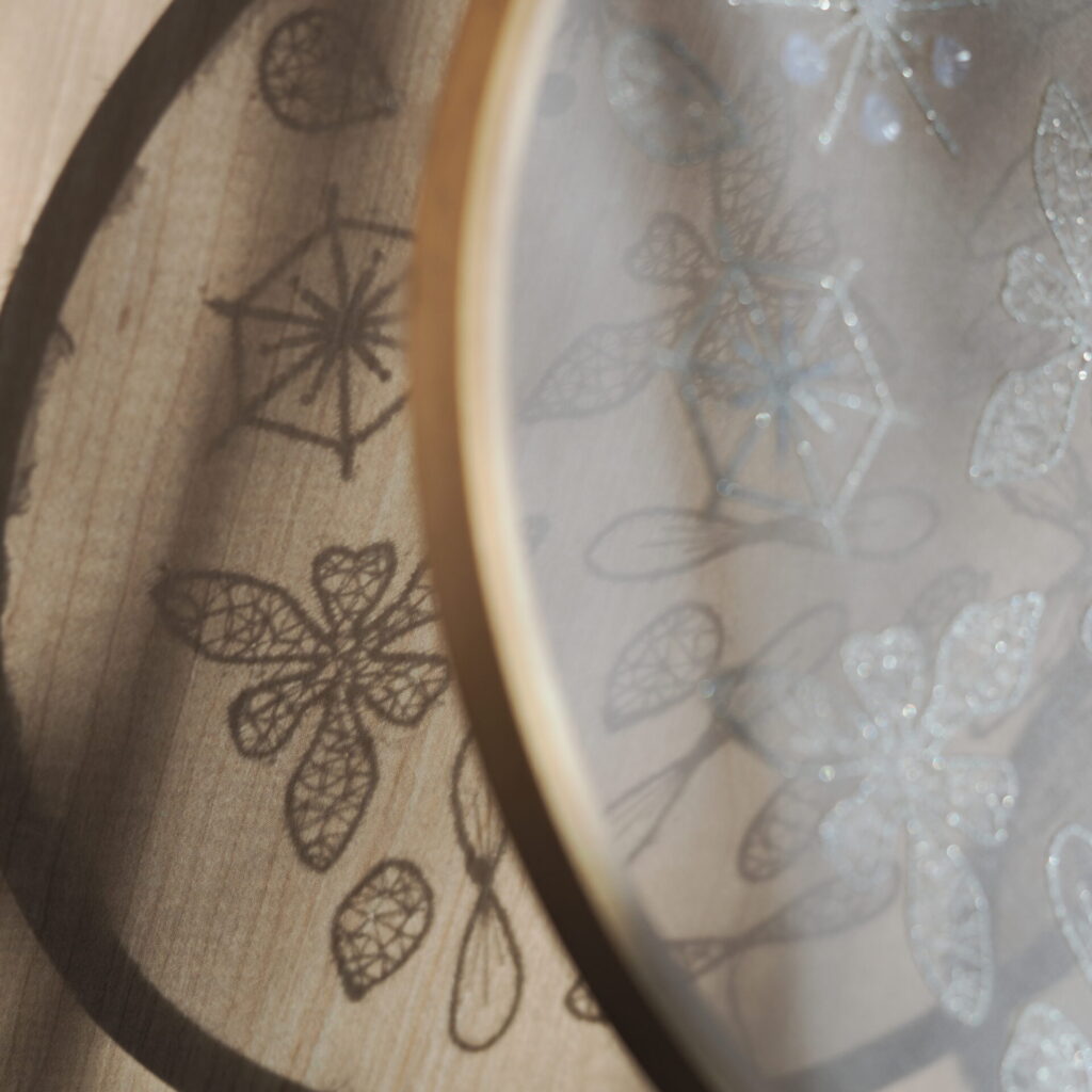 ginの刺繍の影。